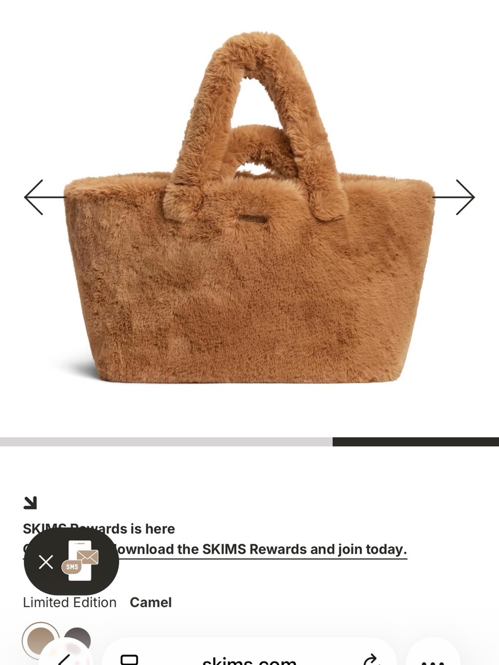 SKIMS Camel Faux-Fur Large Tote